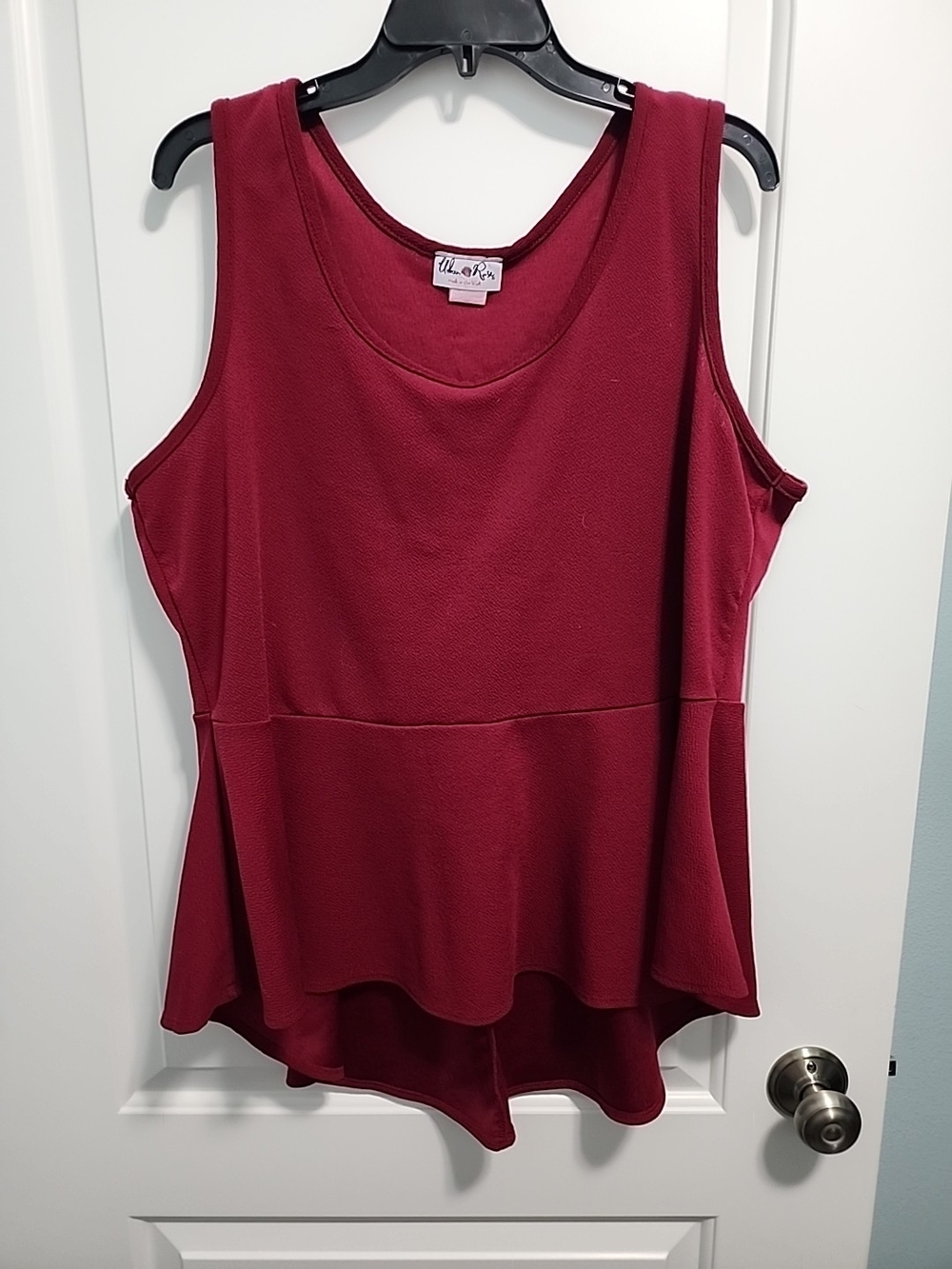 Urban Rose Wine Red Peplum Tank Top